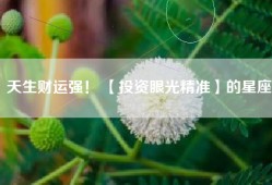 天生财运强！ 【投资眼光精准】的星座