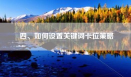 四、如何设置关键词卡位策略