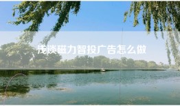 浅谈磁力智投广告怎么做