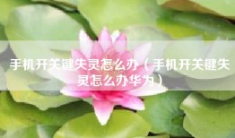 手机开关键失灵怎么办（手机开关键失灵怎么办华为）
