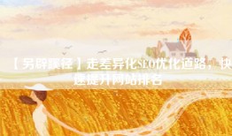 【另辟蹊径】走差异化SEO优化道路，快速提升网站排名
