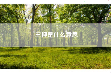 三押是什么意思