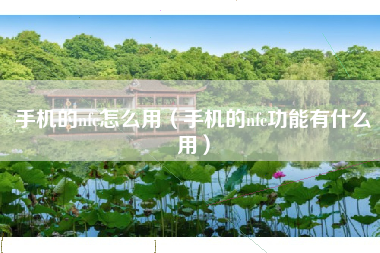 手机的nfc怎么用（手机的nfc功能有什么用）